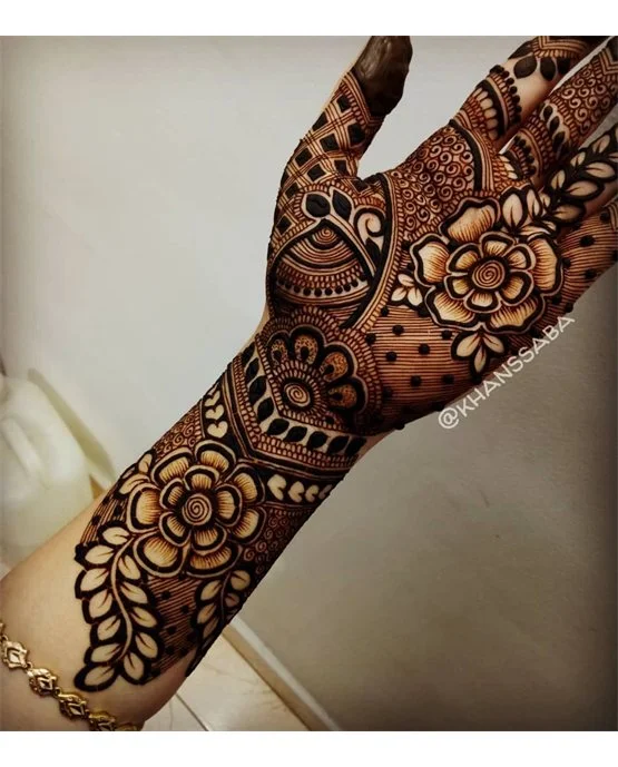 Soft Bead Simple Full Hand Mehndi Design Structure